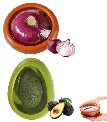 2 Pcs Silicone Fruit Storage Boxes,Avocado Storage Container Onion Storage,Stretch Fresh Storage Trays Fruit Storage Containers for Fridge,Silicone Fruit Storage Containers Silicone Food Storage