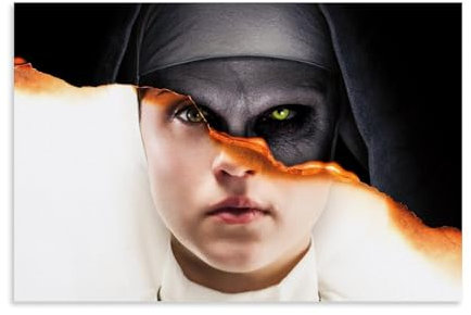 ZAJSGPUR Thriller Movies The Nun Poster Dekorative Malerei Leinwand Wandkunst Wohnzimmer Poster Schlafzimmer Malerei 12x18inch(30x45cm)