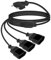 RIIEYOCA 3-in-1 Eurostecker Verlängerungskabel Flach, Kurz Typ-C Flachstecker auf Mehrfachsteck dose Eurostecker Verteiler, 2,5A 250V 0,75 mm² für Monitor, TV, Haushaltsgeräte