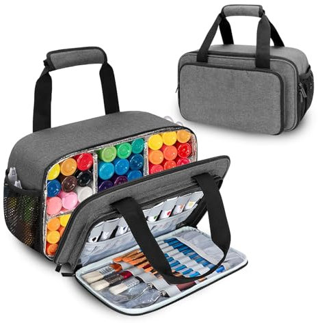 GeluEla Federmäppchen, Große Federmappe, Marker Organizer Fall 6 Fach, Große Kapazität Pencil Case, Großes Federmäppchen mit Tragegriff für Malstifte Künstler Pinsel Fineliner Textmarker