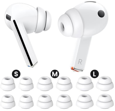 Delidigi for Galaxy Buds3 Pro Ear Tips, 6 Pairs Double Flange Silicone Eartips Earbuds Earplug Replacement Accessories Compatible with Samsung Galaxy Bus3 Pro 2024 S/M/L Size