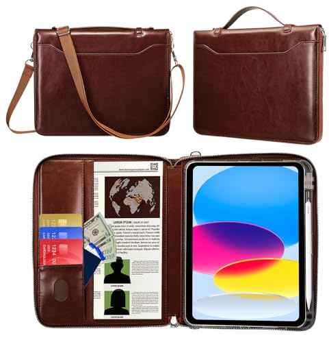 E NET-CASE Funda para iPad (A16) 11ª Generación 2025 11 Pulgadas, iPad 10ª Generación 10,9 Pulgadas 2022,Funda Tipo maletín,Marrón