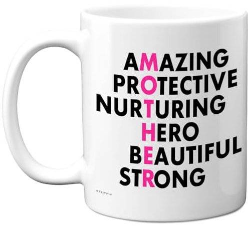 Stuff4 Mum Gifts - Family Acronym Mug - Happy Birthday Gifts for Mother from Son Daughter, Wordplay Birthday Mothers Day Presents, 11oz Ceramic Dishwasher Safe Premium Mugs