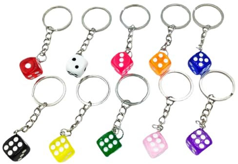 LIFKOME 10stücke Würfel Schlüsselanhänger Schlüsselring Würfel Anhänger Schlüsselkette Neuheit Schlüsselringe Taschenanhänger Diy Zubehör Schlüsselanhänger