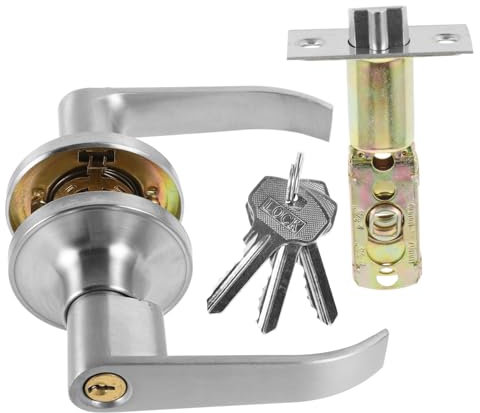 DOITOOL Serrure Porte Sphérique Avec Clé Poignée De Porte De Chambre Serrure De Salle De Bain Remplacement Facile Des Anciennes