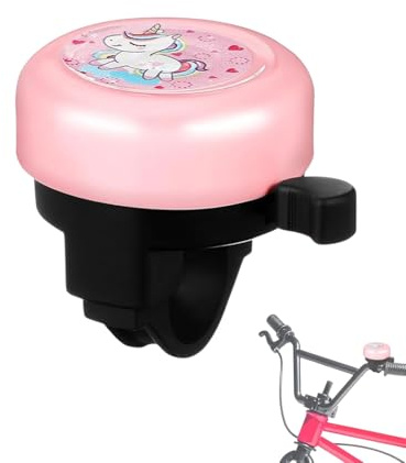 TPZORJX 1 pezzo campanello bici bambini, mini campanello in alluminio forte,accessori mountain bike,bici bambini,scooter(carino Unicorno rosa)