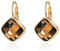 Crystalline Azuria Kristalle Braun Simulierter Topas Rhombus Quadrat Leverback Retro Ohrhänge Ohrringe 18 kt Rosé Vergoldet für Damen