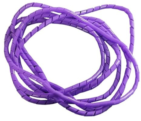 Gaine de câble en spirale de 6/8/10 mm, gaine de câble enroulable, tuyau de manchon de câble (Couleur violette, 10 mm_5 MÈTRES)