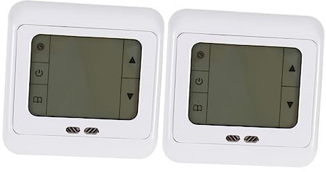 SHINEOFI 2pcs Day Schedule Touch Screen Warm Floor Thermostat Digital Thermoregulator for Electric Heating System Large Lcd Display Compatibility