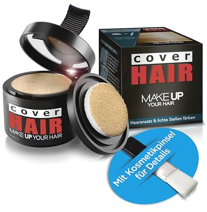 COVER HAIR Ansatzpuder in Hellblond (4g) - Haarpuder zur schnellen & unsichtbaren Kaschierung des Ansatz, Haarverdichtung & Abdecken grauer Haare - Wind- & Wasserfest