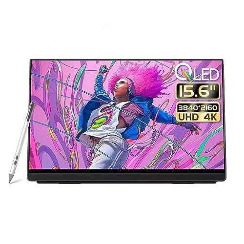 Lijiaxiuyc-101 Moniteur 4K HDR Multifonctionnel de 15.6 Pouces, écran Externe IPS secondaire, résolution 3840x2160, d'extension d'hôte Jeu Bureau Écran Portable Télétravail