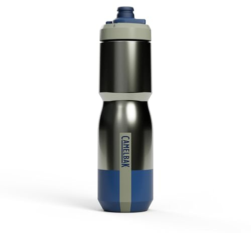 CAMELBAK Podium Insulated Steel Trinkflasche, Mercury Fog, 650 ml | Vakuumisolierter Stahl, hoher Durchfluss, auslaufsichere Verriegelung, sichere Passform für Fahrradkäfige