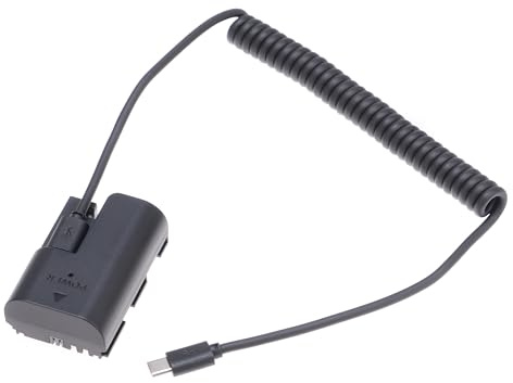 Fotga USB Type-C USB-C Power Adapter Cable + Decoded LP-E6 Dummy Battery DR-E6 for Canon EOS R R5 R5C R6 II III R7 5DII 5DIII 5DIV 6D 6DII 70D 7D 7DII 80D 90D DSLR Camera SmallHD 501 502 702 Monitor