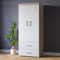 DRP Trading White & Sonoma Oak Wardrobe, Clothing Closet, Bedroom Organising, Wardrobe with Drawers, Shelves, Hanging Rails, Ideal for Bedroom or Dressing Room…