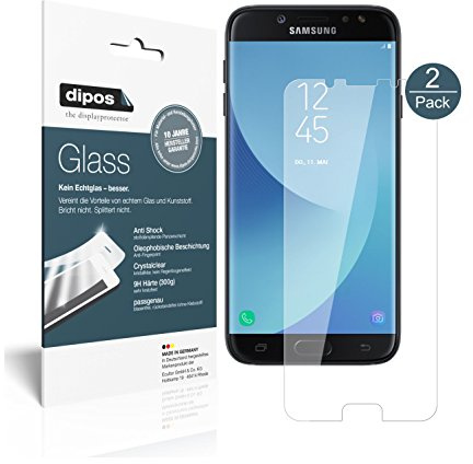 dipos 2x Displayschutzfolie 9H klar für Samsung Galaxy J7 2017