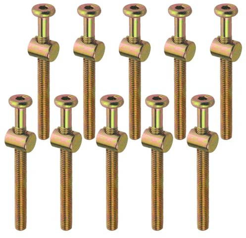 TOVOT 10 Set Vis pour lit d'enfant M6 x 65MM avec écrous Vis à berceau de remplacement pour meubles