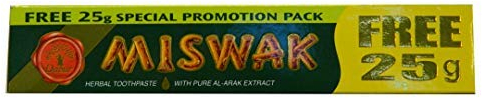 3x Dabur Miswak Herbal Toothpaste (Kräuterzahncreme mit reinem Miswakextrakt) 150g - Ayurwedische Beauty-Produkte
