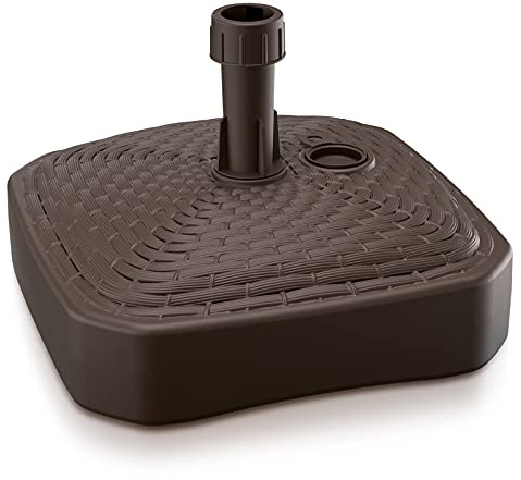 Deuba® Soporte para Sombrilla Marrón Cuadrado Base Mástil hasta Ø2,6cm para Parasol de Jardín Terraza