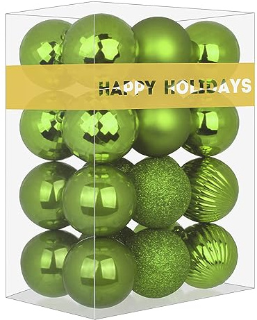 Christmas Balls Ornaments for Xmas Tree-Shatterproof Christmas Tree Decorations Large Hanging Ball Lemon Green 3.2