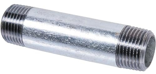 Mamelon fileté galva - Longueur : 100 mm, Mâle - Mâle : 1''1/2