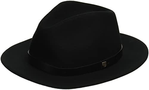 Brixton Unisex Messer Fedora Filzhut, schwarz/schwarz, 52