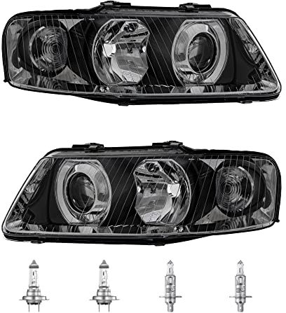 EISENFELS Bundle Set 70772224 Scheinwerfer rechts & links + Leuchtmittel H1 Classic + H7 Classic kompatibel mit A3 8L1