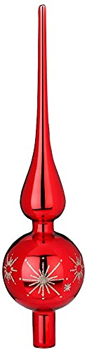 Inge-glas Magic Christbaumspitze Ornament Glas 28cm (Merry Red Glanz)