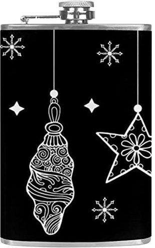 Kleine Flasche für Likör für Frauen Auslaufsicher Flachmann Leder Wrap mit Trichter Diskret Schnapstrinken Alkohol Geschenk für Männer Weihnachten Lampen Hintergrund
