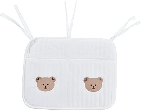 Organizzatore per Culla per Bambini, Modelli Carini, Borsa Portaoggetti per Pannolini da Appendere, per Culla, da Appendere alla Culla, al Fasciatoio o alla Parete(Orsetto Grande)