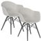 acamp Schalen-Sessel 2er Set New York | Design Stuhl skandinavisch & modern | Stuhl Esszimmer mit stabilem Aluminium-Gestell | Für Wohnzimmer, Büro, Garten, Schlafzimmer | Balkon-Stuhl Grau
