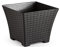 Acan - Maceta Rattan de plástico Cuadrada 30 cm (sin Agujeros y sin Plato) en Color wenque, macetero, Jardinera, Soporte para Flores