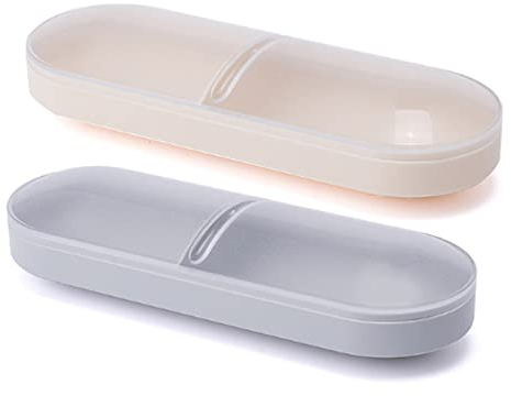 IKAAR 2 Stück Wattepadspender Wattestäbchen Halter Reise Make up Organizer Aufbewahrungsbox für Wattestäbchen Wattepad Aufbewahrung mit Deckel