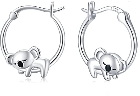 Koala Ohrringe 925 Sterling Silber Niedliche Tier Creolen Hypoallergen Koala Bär Ohrringe Schmuck Koala Geschenke für Frauen Mädchen Freundin