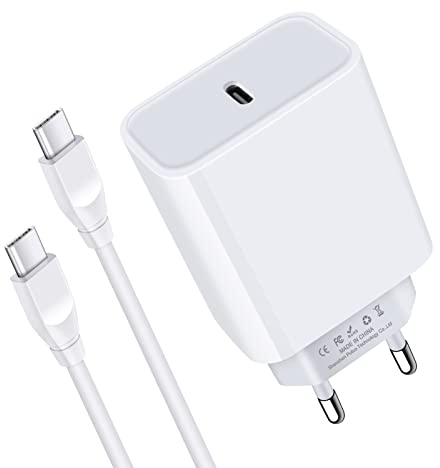 20W USB C Ladegerät für Samsung Galaxy A55/A54 5G/A14/A13/A12/S24/S23/S22/S21/S20, USB C Handy Ladestecker Netzteil Ladeadapter Schnellladegerät mit 1.8M Typ C Kable für iPhone15, Huawei P40/P30/P20