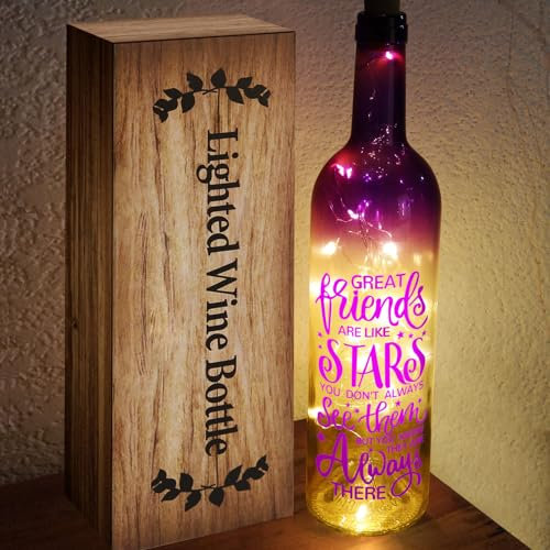 Wine Bottle Lights with Cork - Unique Christmas Gift for Friends