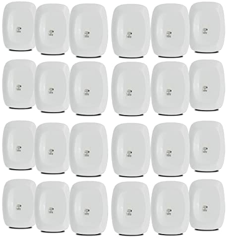 JUANIO Set de table, service de 24 assiettes, plat de service rectangulaire en verre - Longueur 28 x Profondeur 20 cm