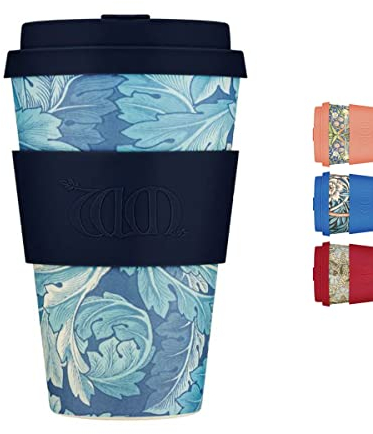 William Morris 400ml (14oz) Gobelet Réutilisable – À Base de Plantes, Sans BPA, Léger, Compatible Lave-Vaisselle & Micro-ondes – Acanthus