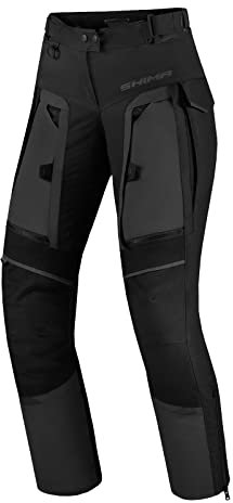 SHIMA HERO LADY 2.0 Motorradhose Damen - Ganzjährig Verstärkte Motorcycle Cargo Tourenhose Männer aus Cordura Textil mit Wasserdichter Membran, Heizung Schicht, Knie Protektoren (Schwarz, S)