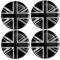 Biomar Labs® 4 x 50mm Aufkleber 3D Silikon UK GB United Kingdom Union Jack Flagge Fahne Silber Schwarz Für Radkappen Nabenkappen Radnabendeckel Rad-Aufkleber Nabendeckel A 10850