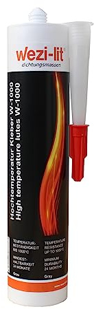 20x 310ml wezi-lit W-1000 Dichtungsmasse hitzebeständig bis 1000° Kesselkitt Ofenkitt Kleber feuerfest hochtemperatur