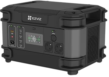 EZVIZ PS1300 Portable Power Station, USB-C Fast Charge, Durable Lithium Battery, 1300Wh Solar Generator, Built-in LED Light with 3 Modes for Outdoor Picnics, Fishing, Party, Camping, 318700011