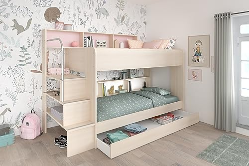 Generisch Etagenbett Bibop 11 Jugendzimmer Möbel in Akazie mit DREI Liegemöglichkeiten