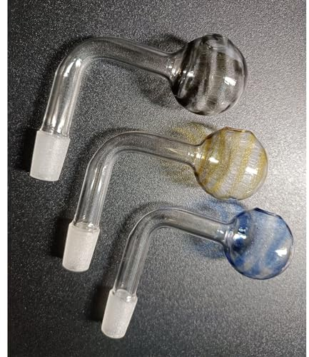Glass Pipe Oil Burner for Water Bong Smoking Accessories, 10mm Male with Thick Colorful Bowl, No Nicotine, No Liquid