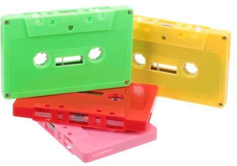 4 Stück Leere DIY Audiokassetten Für Kreative Aufnahmen - Bunte Kassetten Mit Transparente Hülle Für Personalisierte Botschaften Und Überraschungspartys