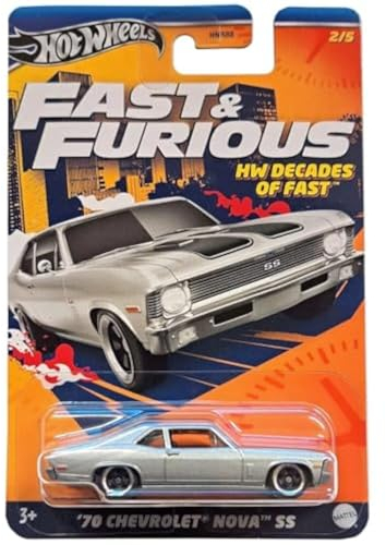 FAST AND FURIOUS Modello Auto 70 Chevrolet Nova SS Decades - Die Cast 1:64 7cm - HRW42