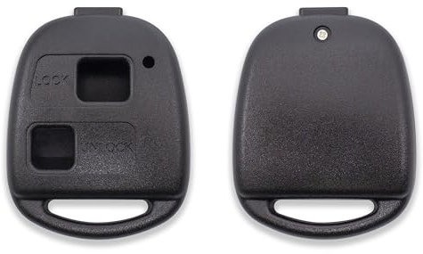 GIANTO Guscio per Chiave a 2 Tasti Compatibile con Toyota Yaris, Tarago, Corolla, Rav4, Celica, Auris, Tundra, Scocca Cover Telecomando di Ricambio in Plastica Nero (verificare compatibilità)