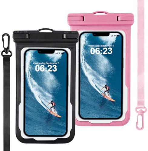 MR.LUYU Wasserdichte Handytasche, Kreuzfahrtschiff-Utensilien, ein Muss für Urlaub, Strand, Reisen, Kajakzubehör, wasserdichte Handyhülle für iPhone 15, 14, 13, 12 Plus, Pro, Galaxy, 2 Stück, 8,3 Zoll