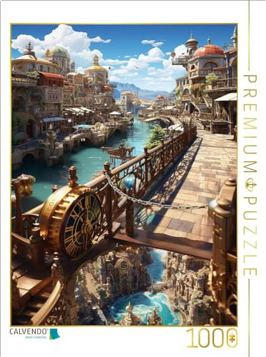 CALVENDO Puzzle Die Ebenenstadt im Anime Manga Style | 1000 Teile Lege-Größe 48 x 64 cm Foto-Puzzle für glückliche Stunden
