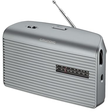 Grundig Music 60X W empfangsstarkes Radio, UKW, 2 Wellenbereiche zur Auswahl unzähliger Sender, Qualitäts- Lautsprecher, Klangregler für individuelle Klangeinstellung, Automatische Loudness, Weiß/Grau