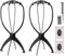 MXTIMWAN 2 Stück Perückenständer Set,Perückenhalter,perückenkopf,Perücke-Standplatz,Kunststoffperücken Schwarz Halter,wig stand Mit 2 Perückennetzen, Kamm, Clips,Abnehmbar und faltbar